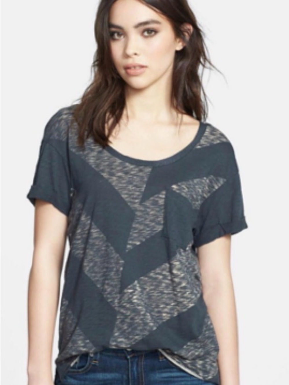 Rag & Bone/Jean Chevron Front Pocket Tee